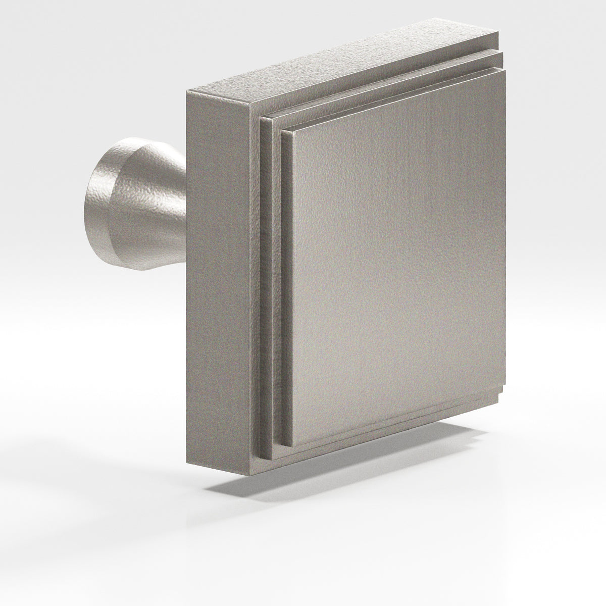 Colonial Bronze 623 Stepped Square Knob with Flared Post, 1 in - Frost Nickel™