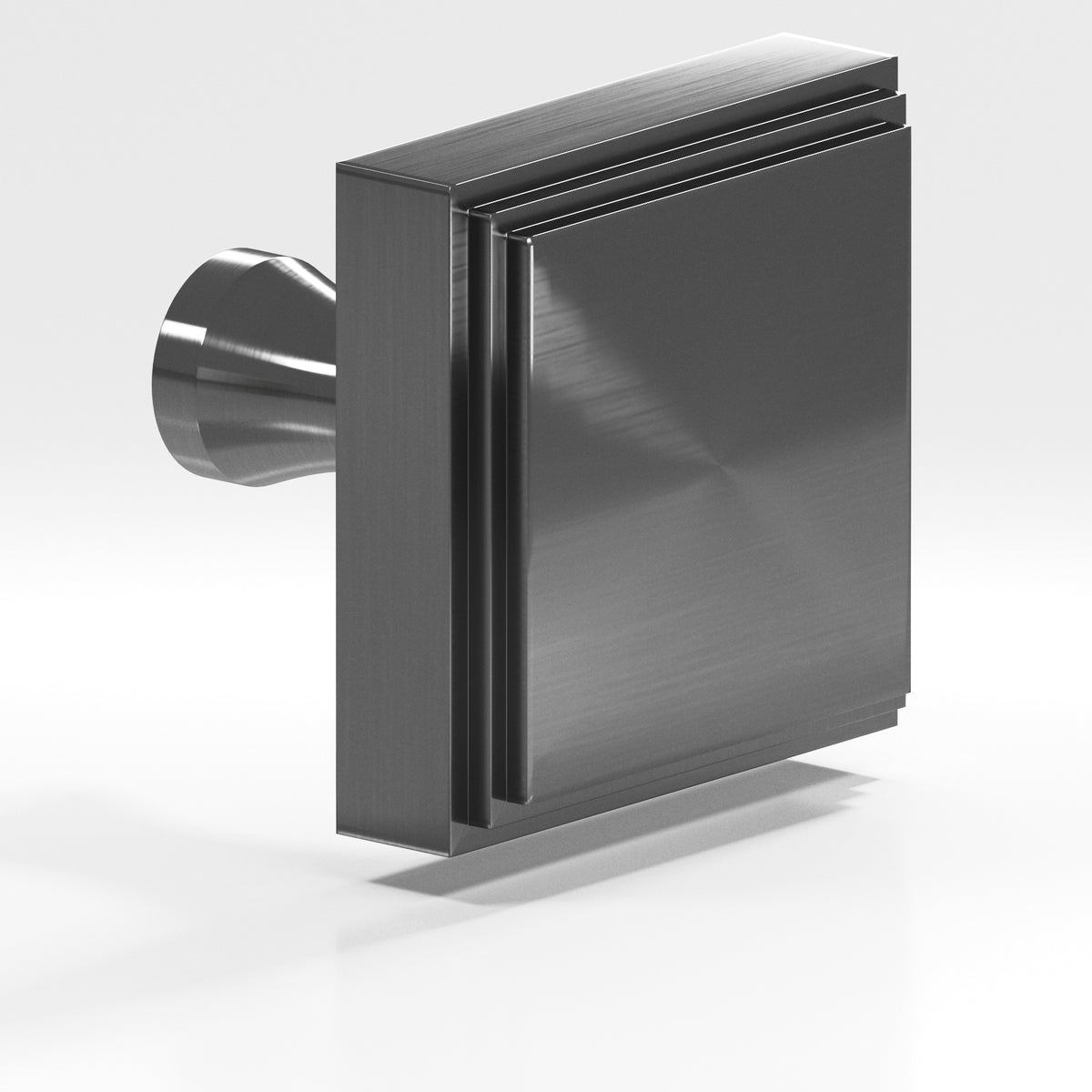 Colonial Bronze 623 Stepped Square Knob with Flared Post, 1 in - Graphite