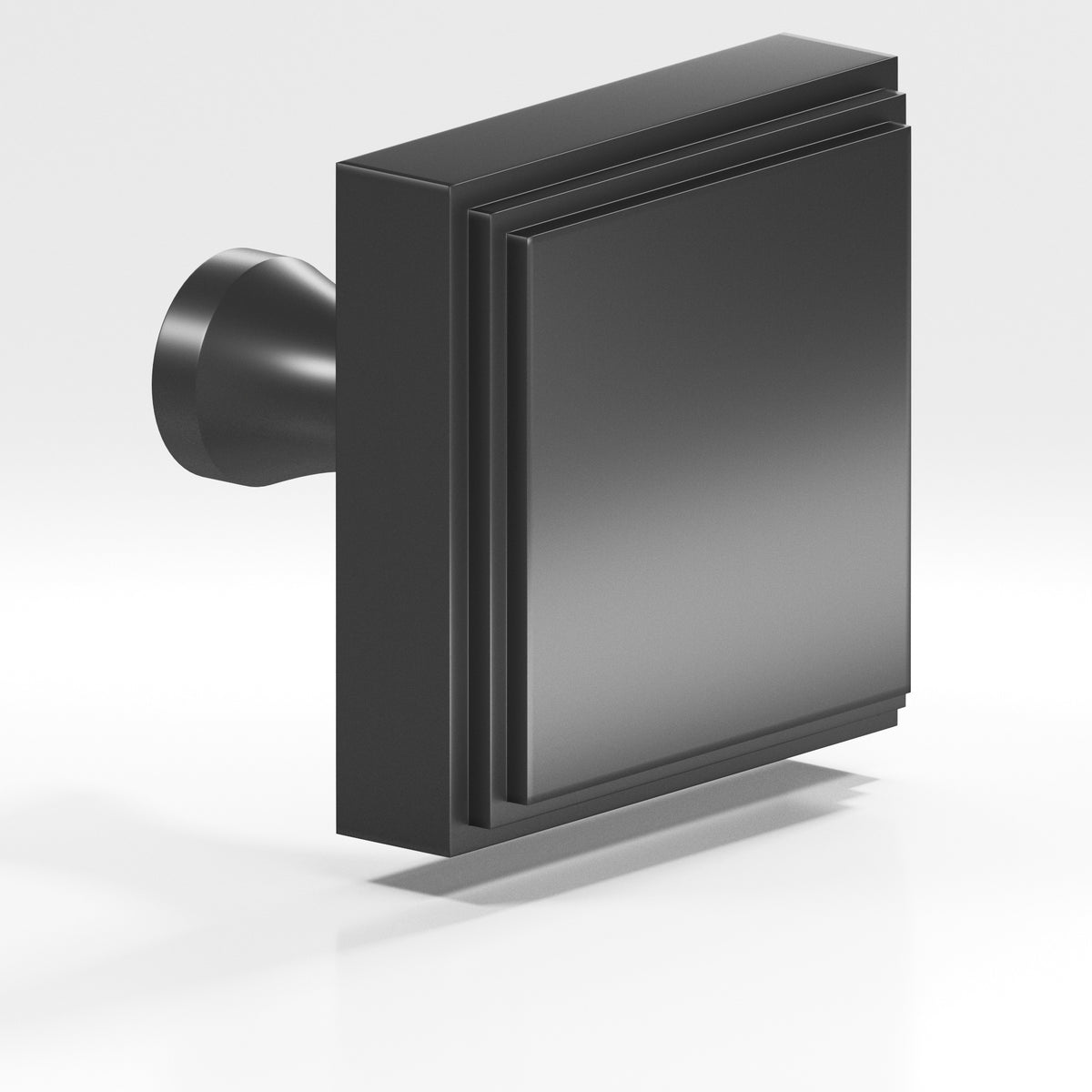 Colonial Bronze 623 Stepped Square Knob with Flared Post, 1 in - Matte Graphite