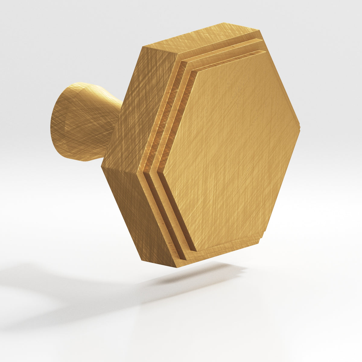 Colonial Bronze 626 Stepped Hexagonal Knob with Flared Post, 1 in - Weathered Brass