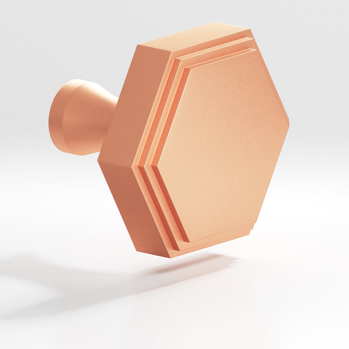Colonial Bronze 626 Stepped Hexagonal Knob with Flared Post, 1 in - Matte Satin Copper