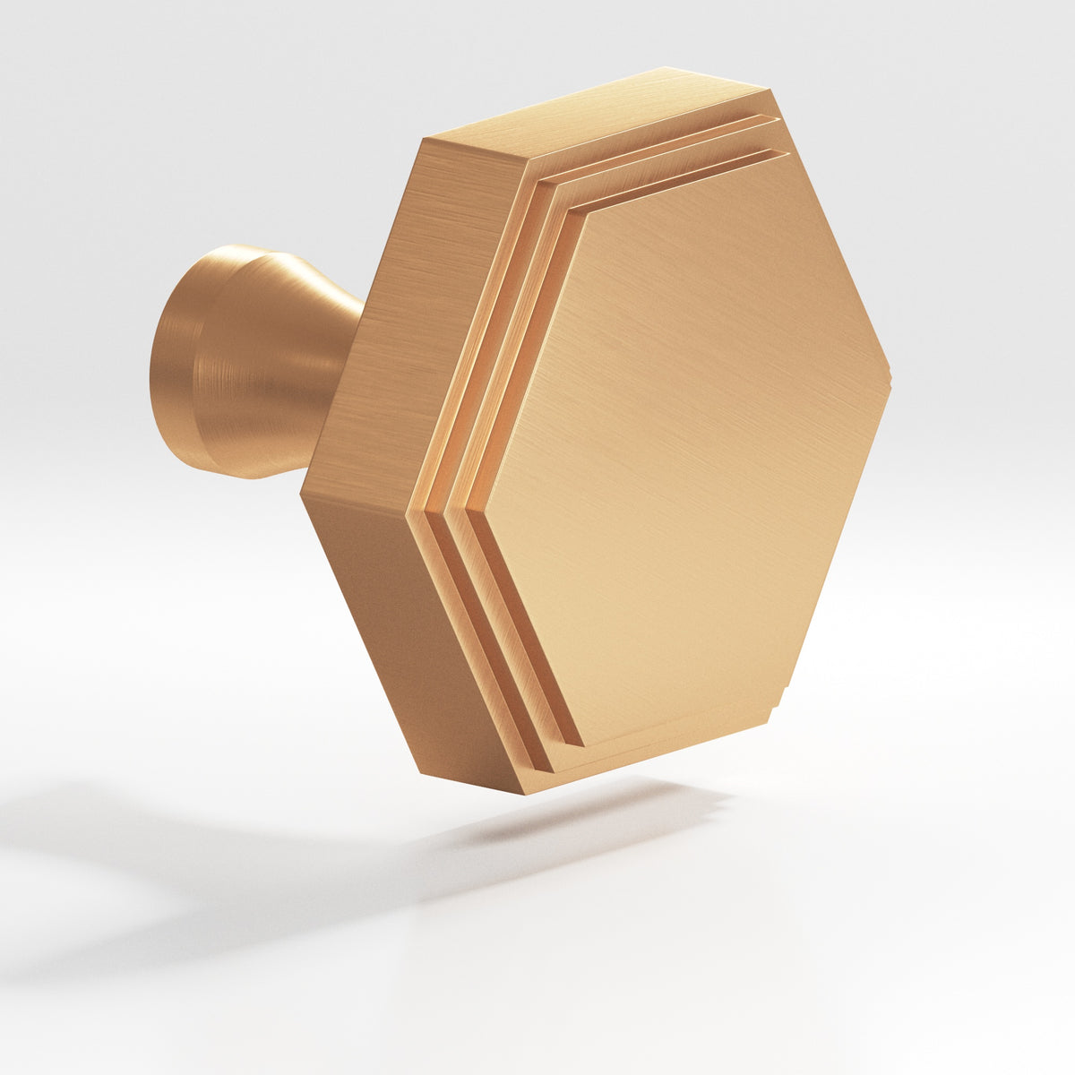 Colonial Bronze 626 Stepped Hexagonal Knob with Flared Post, 1 in - Matte Satin Bronze