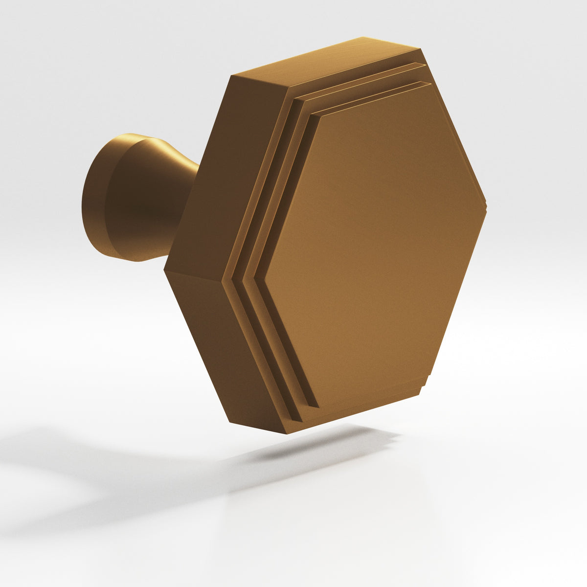 Colonial Bronze 626 Stepped Hexagonal Knob with Flared Post, 1 in - Matte Light Statuary Bronze