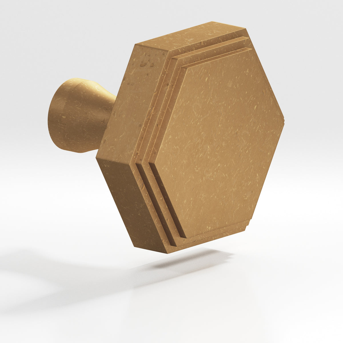 Colonial Bronze 627 Stepped Hexagonal Knob with Flared Post, 1-1/4 in - Distressed Light Statuary Bronze