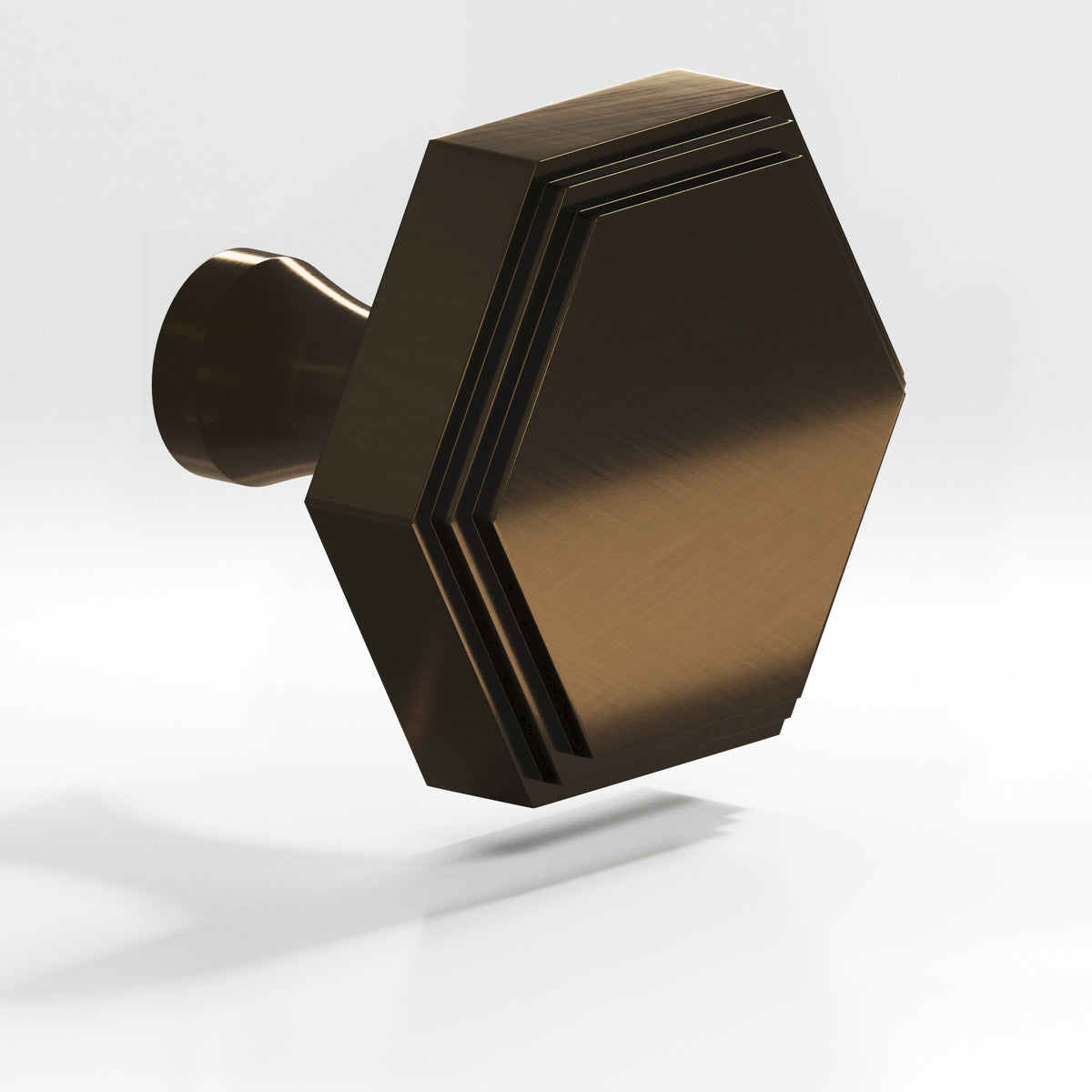 Colonial Bronze 626 Stepped Hexagonal Knob with Flared Post, 1 in - Oil Rubbed Bronze