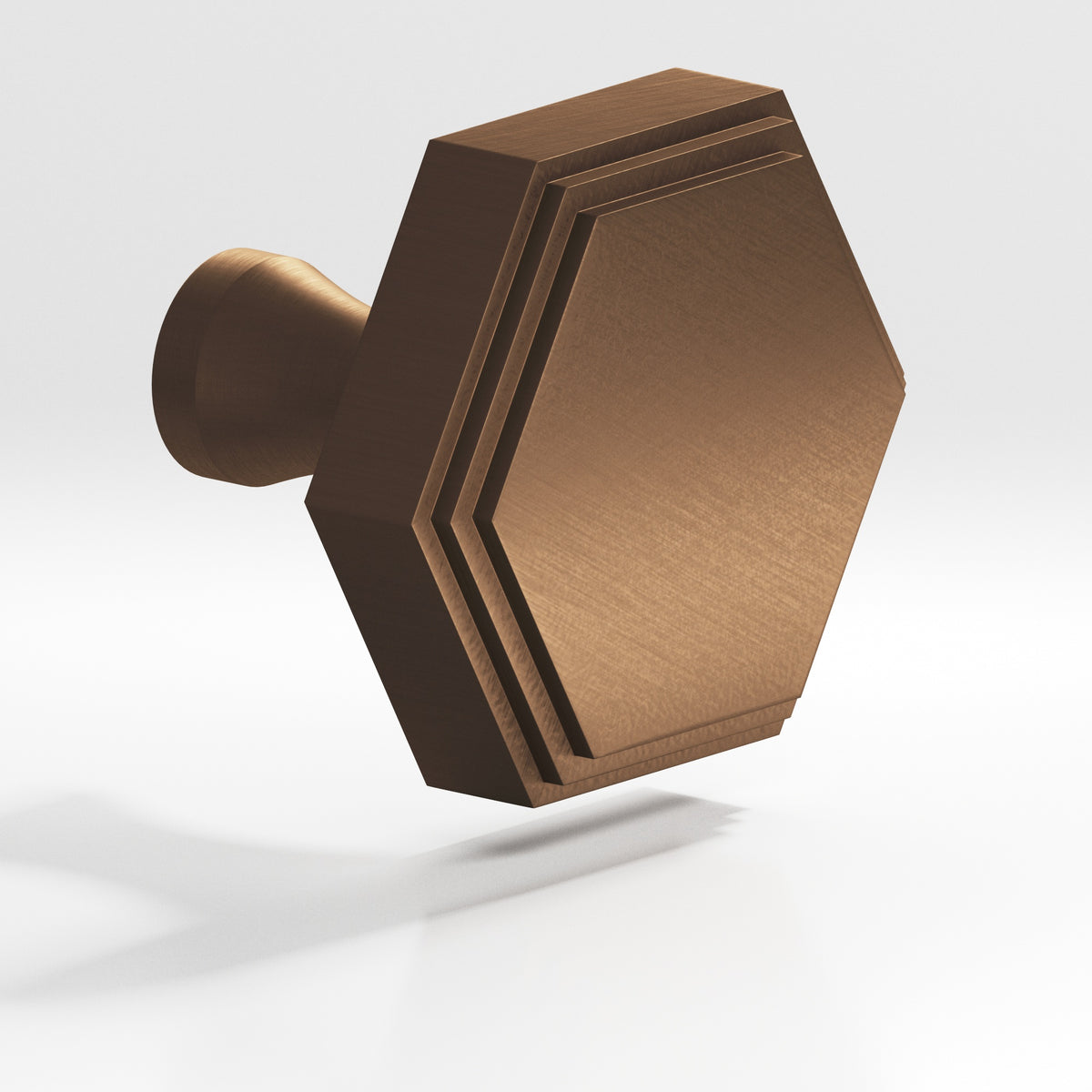 Colonial Bronze 626 Stepped Hexagonal Knob with Flared Post, 1 in - Matte Oil Rubbed Bronze