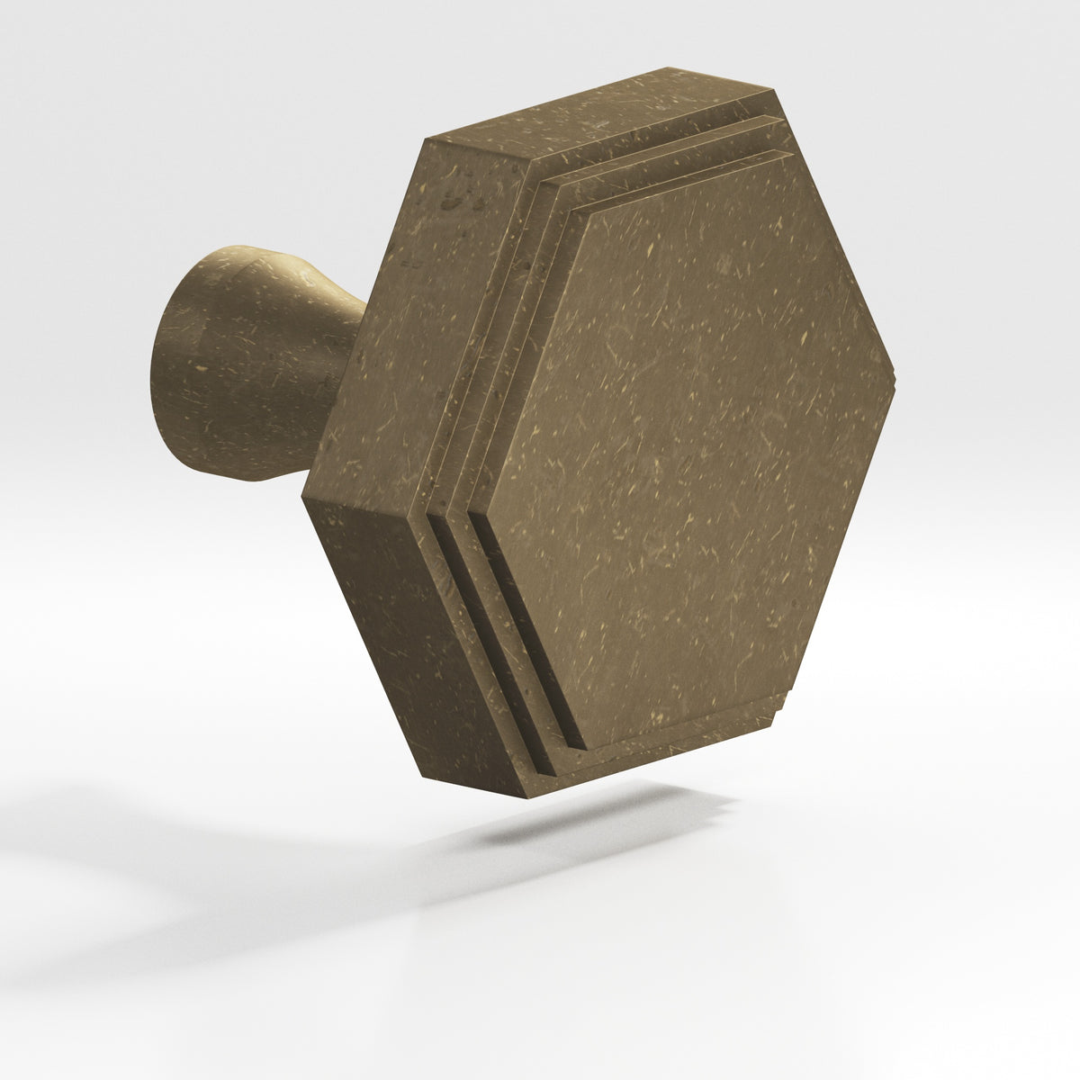 Colonial Bronze 626 Stepped Hexagonal Knob with Flared Post, 1 in - Distressed Oil Rubbed Bronze