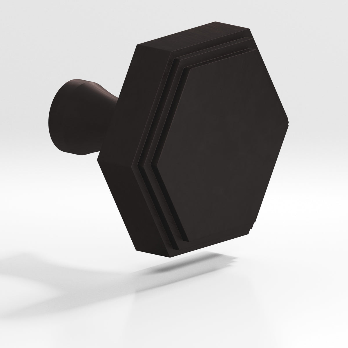 Colonial Bronze 626 Stepped Hexagonal Knob with Flared Post, 1 in - Matte Dark Statuary Bronze