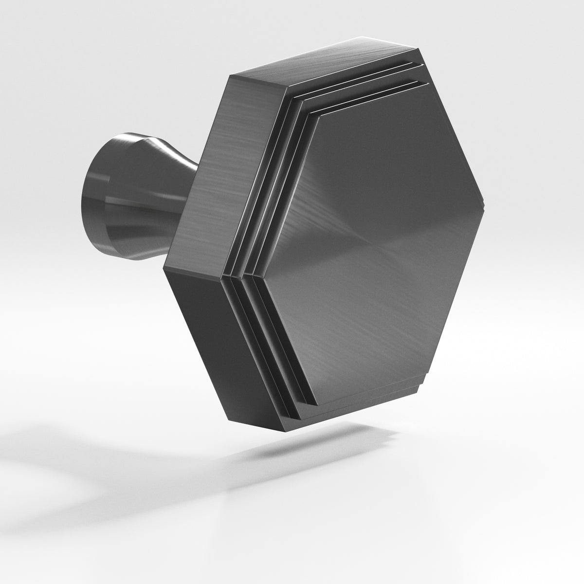 Colonial Bronze 626 Stepped Hexagonal Knob with Flared Post, 1 in - Graphite