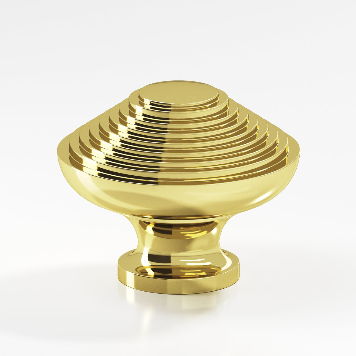 Colonial Bronze 633 Half-Beehive Knob, 1-1/2 in Diameter - Unlacquered Polished Brass