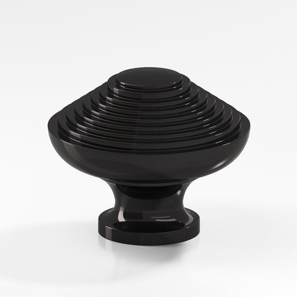 Colonial Bronze 633BB Half-Beehive Back-to-Back Shower Door Knob Kit, 1-1/2 in Diameter - Satin Black