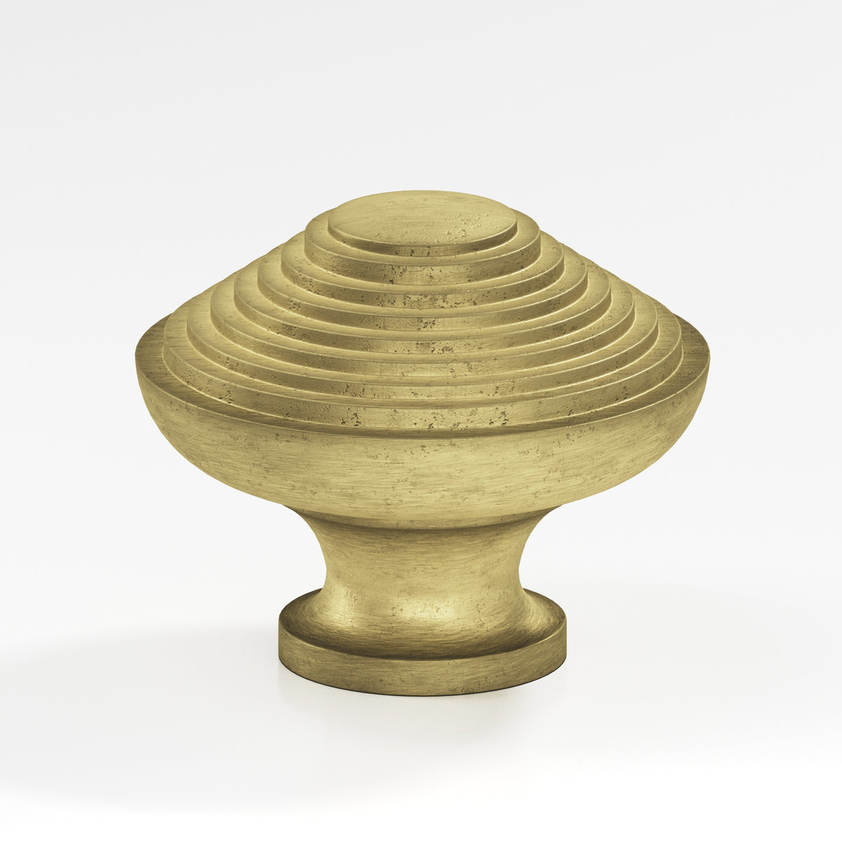 Colonial Bronze 632 Half-Beehive Knob, 1-1/4 in Diameter - Distressed Antique Brass