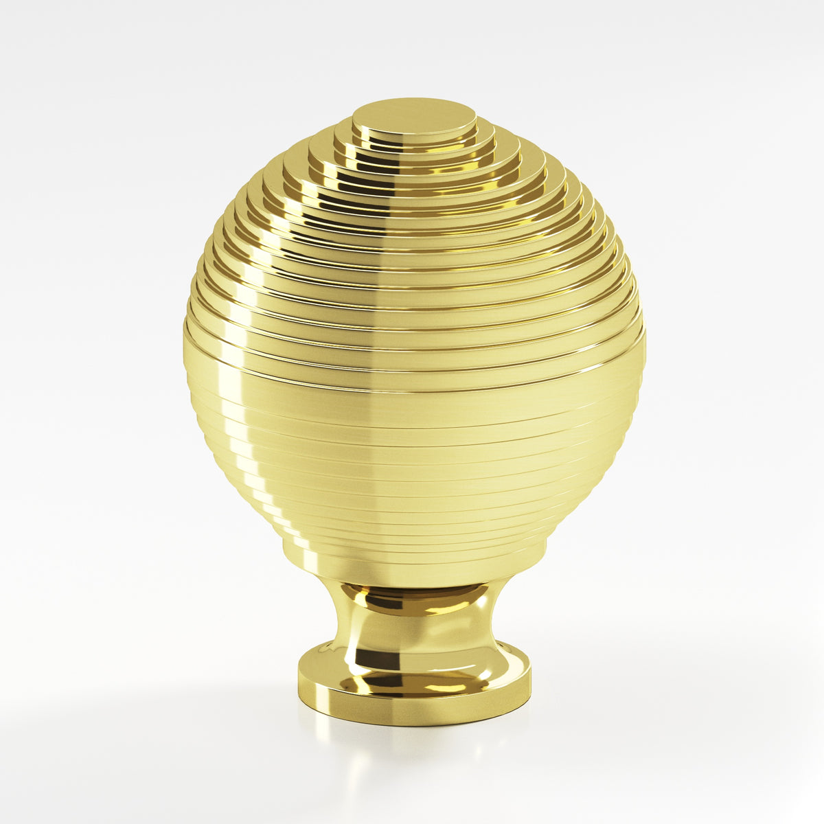 Colonial Bronze 636 Beehive Knob, 1-1/4 in Diameter - Unlacquered Polished Brass