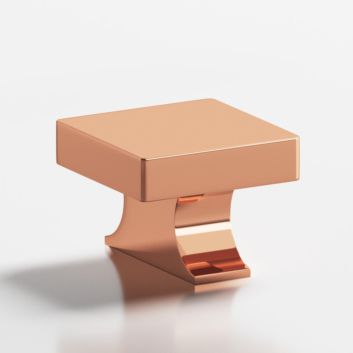 Colonial Bronze 735 Square Knob with Flared Rectangular Post, 1-1/2 in - Polished Copper