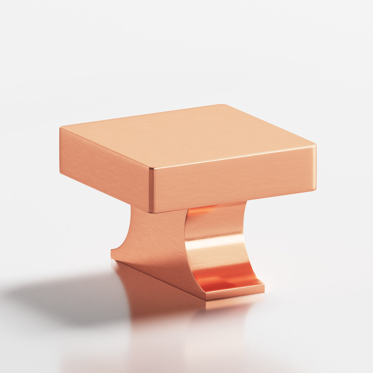 Colonial Bronze 735 Square Knob with Flared Rectangular Post, 1-1/2 in - Satin Copper
