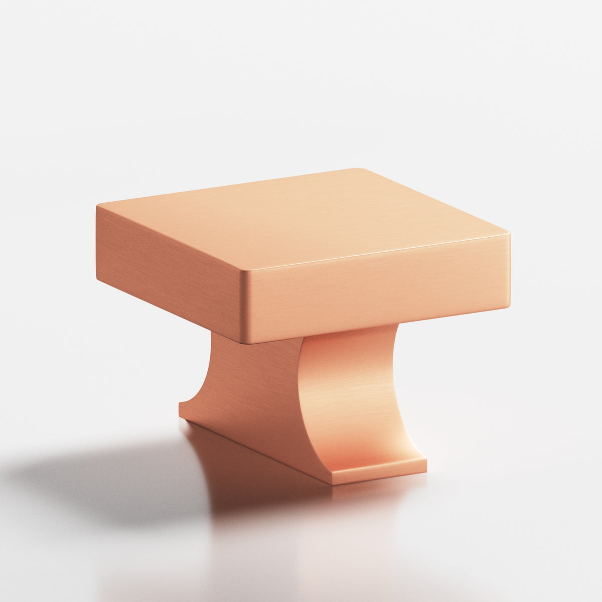Colonial Bronze 735 Square Knob with Flared Rectangular Post, 1-1/2 in - Matte Satin Copper