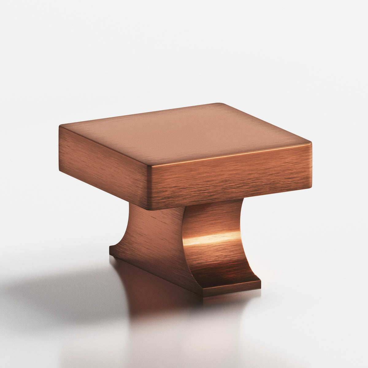 Colonial Bronze 735 Square Knob with Flared Rectangular Post, 1-1/2 in - Antique Copper