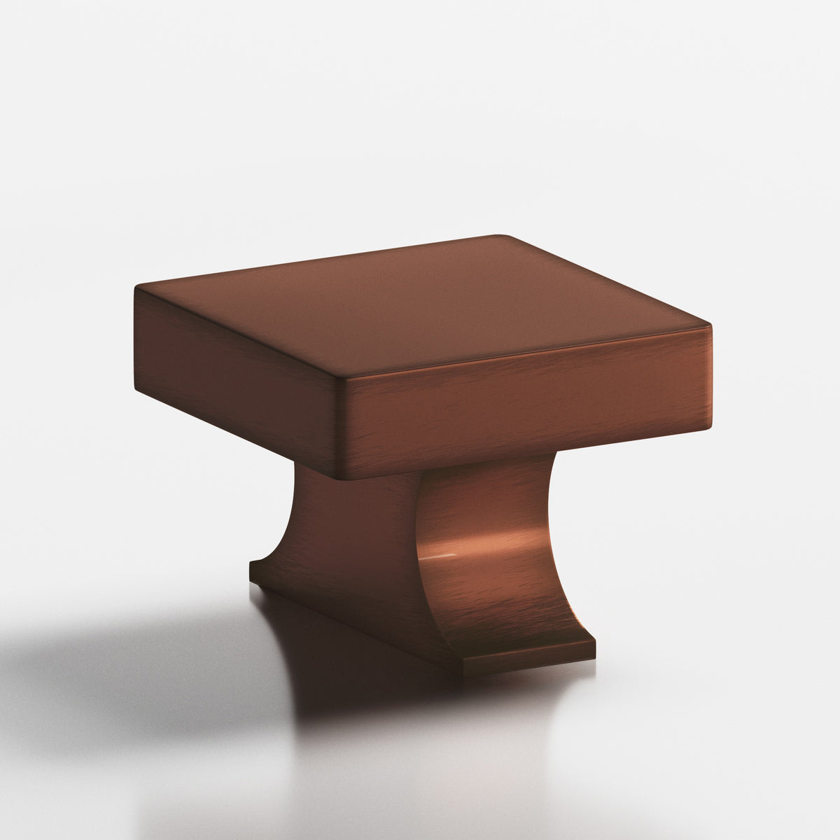 Colonial Bronze 735 Square Knob with Flared Rectangular Post, 1-1/2 in - Matte Antique Copper