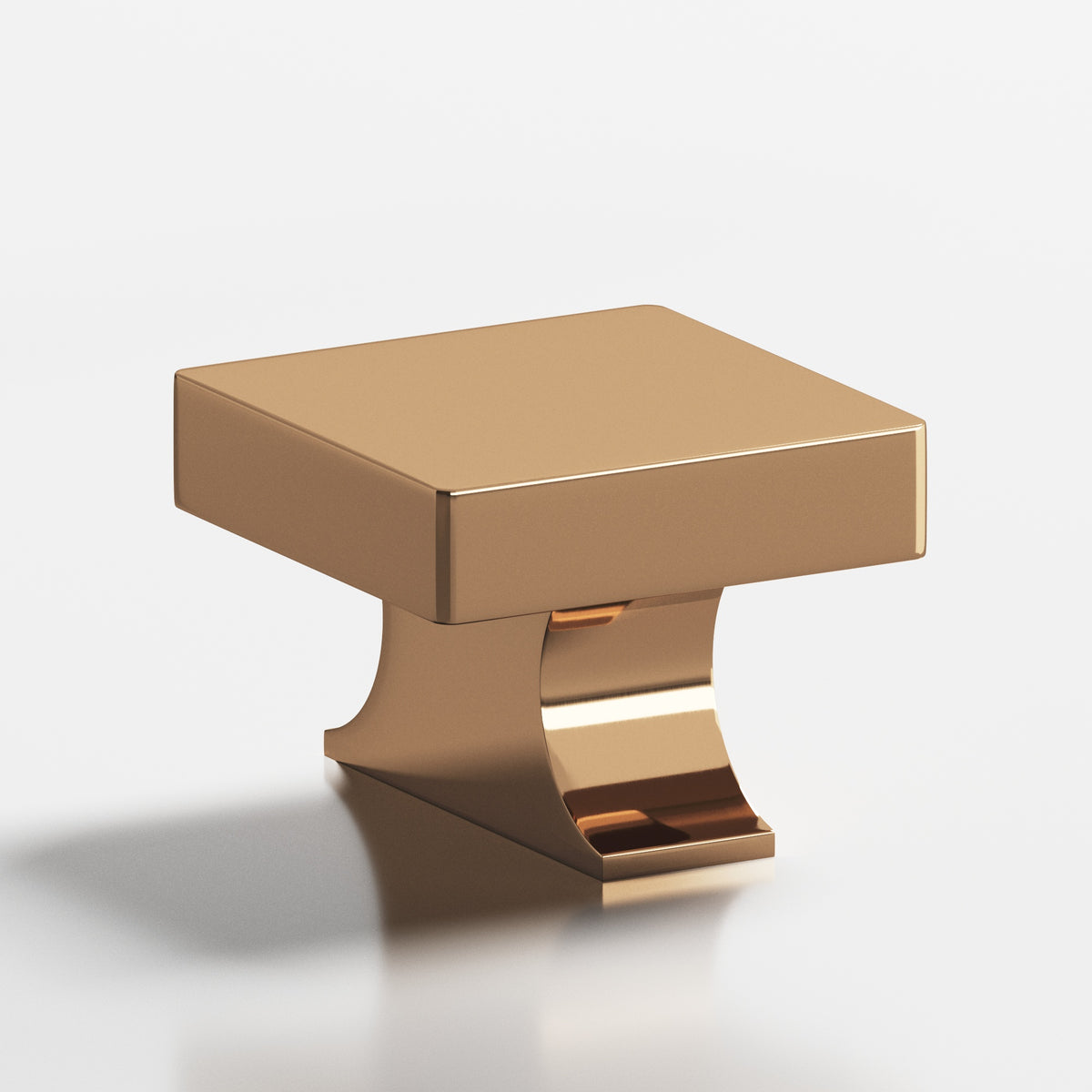 Colonial Bronze 735 Square Knob with Flared Rectangular Post, 1-1/2 in - Polished Bronze