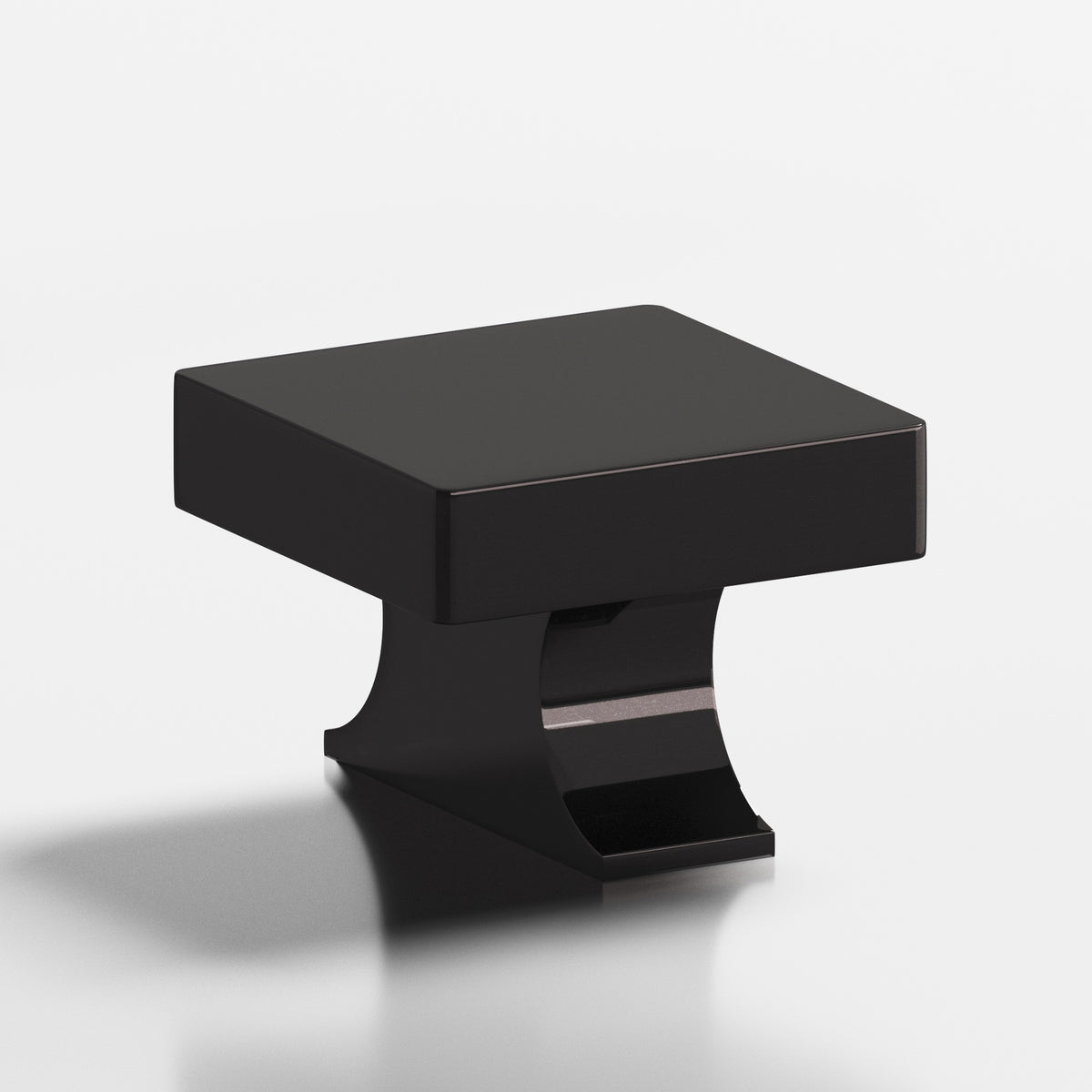 Colonial Bronze 735 Square Knob with Flared Rectangular Post, 1-1/2 in - Satin Black