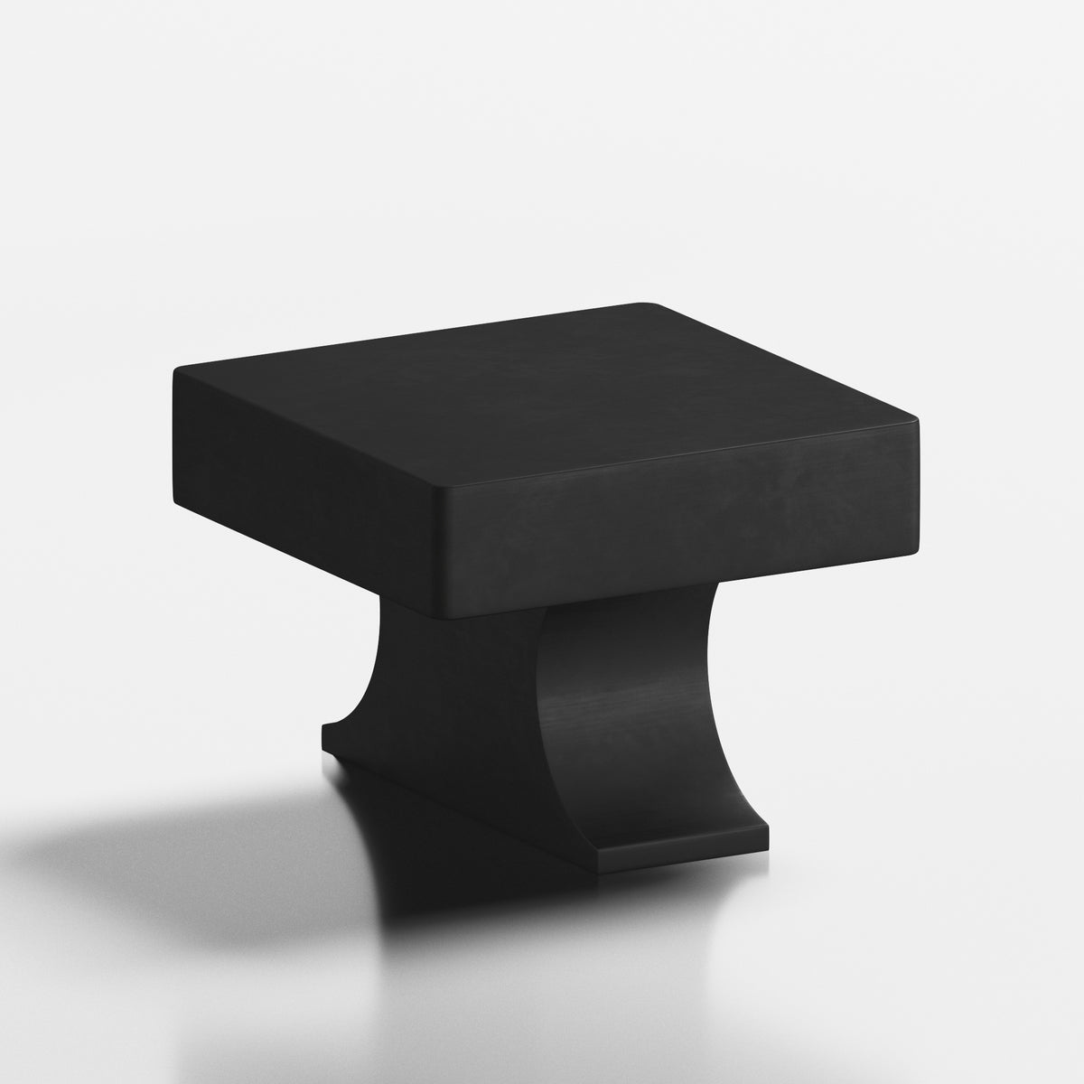 Colonial Bronze 735 Square Knob with Flared Rectangular Post, 1-1/2 in - Matte Satin Black