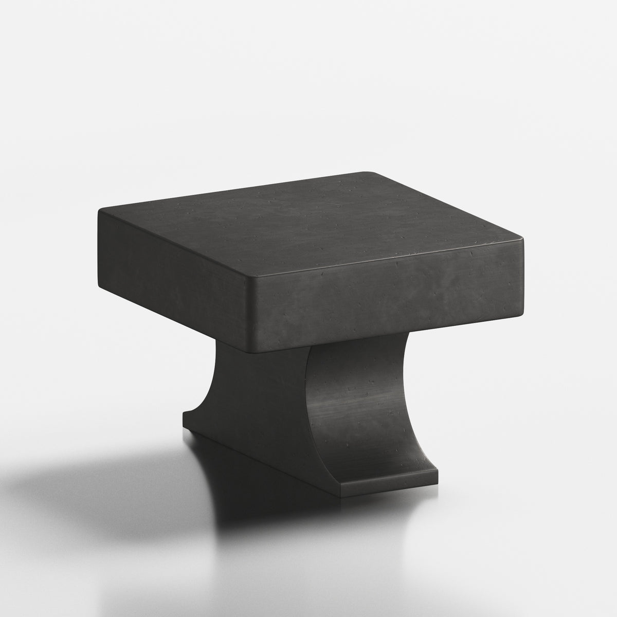 Colonial Bronze 735 Square Knob with Flared Rectangular Post, 1-1/2 in - Distressed Satin Black