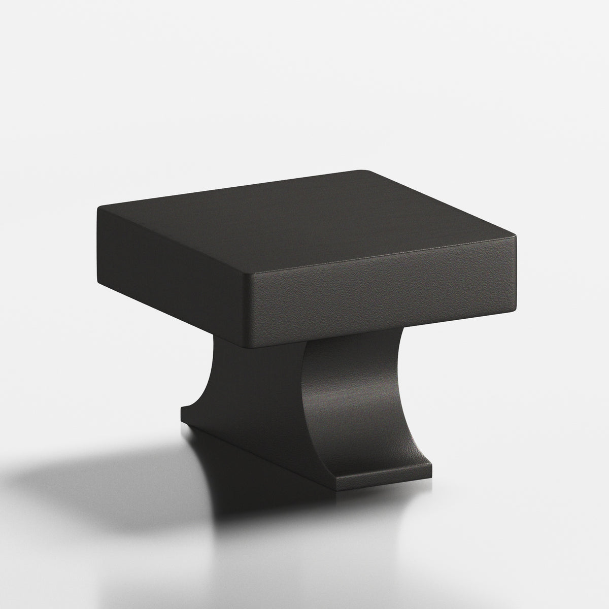 Colonial Bronze 735 Square Knob with Flared Rectangular Post, 1-1/2 in - Frost Black™
