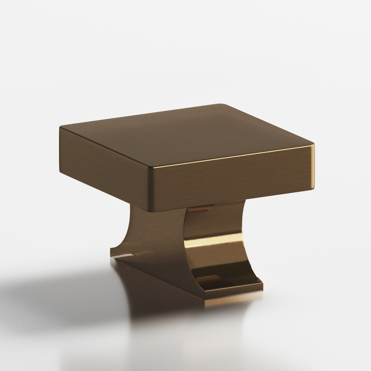 Colonial Bronze 735 Square Knob with Flared Rectangular Post, 1-1/2 in - Light Statuary Bronze