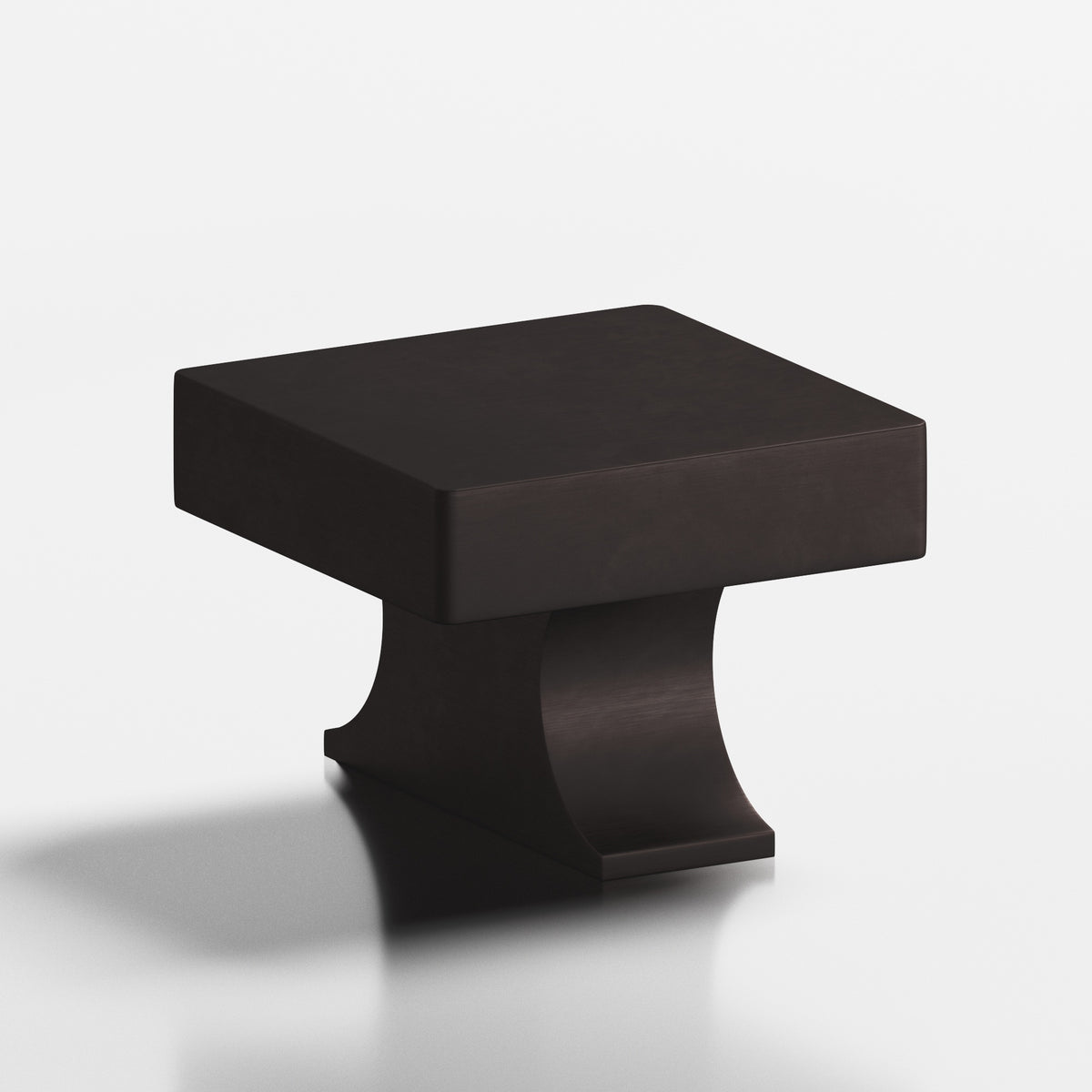 Colonial Bronze 735 Square Knob with Flared Rectangular Post, 1-1/2 in - Matte Dark Statuary Bronze