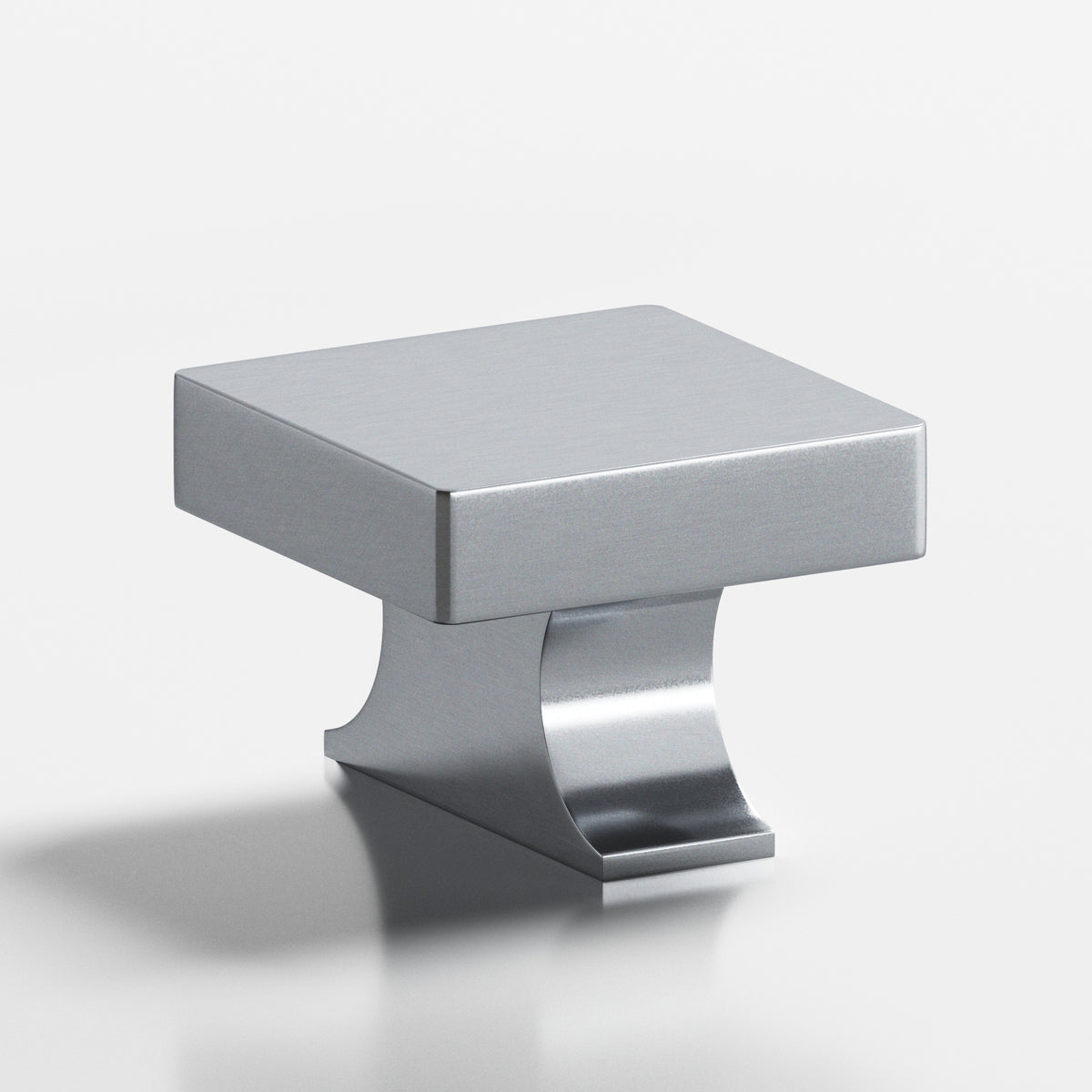Colonial Bronze 735 Square Knob with Flared Rectangular Post, 1-1/2 in - Satin Chrome