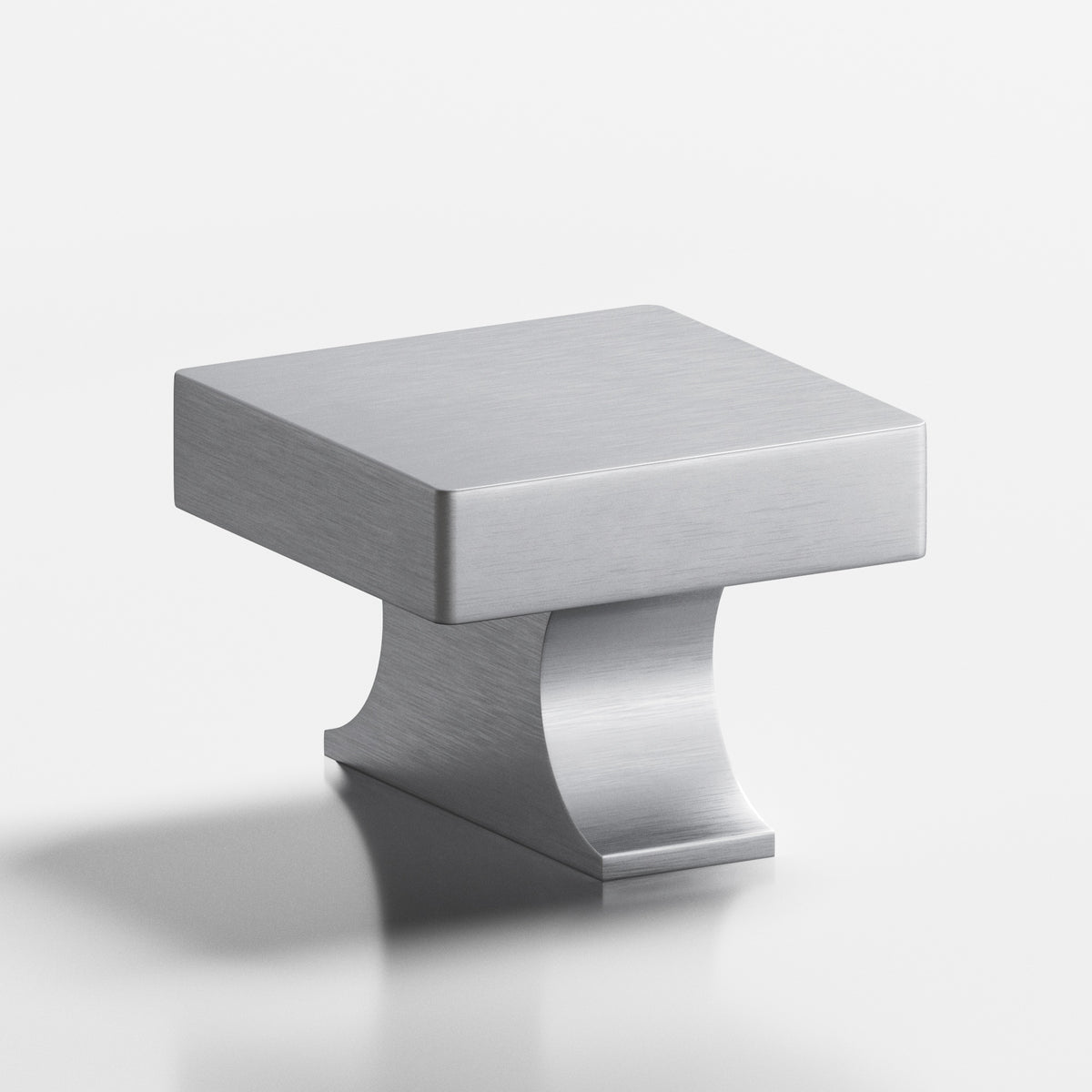 Colonial Bronze 735 Square Knob with Flared Rectangular Post, 1-1/2 in - Matte Satin Chrome