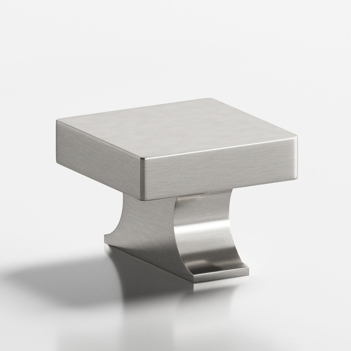 Colonial Bronze 735 Square Knob with Flared Rectangular Post, 1-1/2 in - Satin Nickel