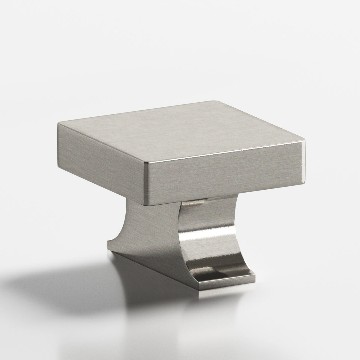 Colonial Bronze 735 Square Knob with Flared Rectangular Post, 1-1/2 in - Nickel Stainless