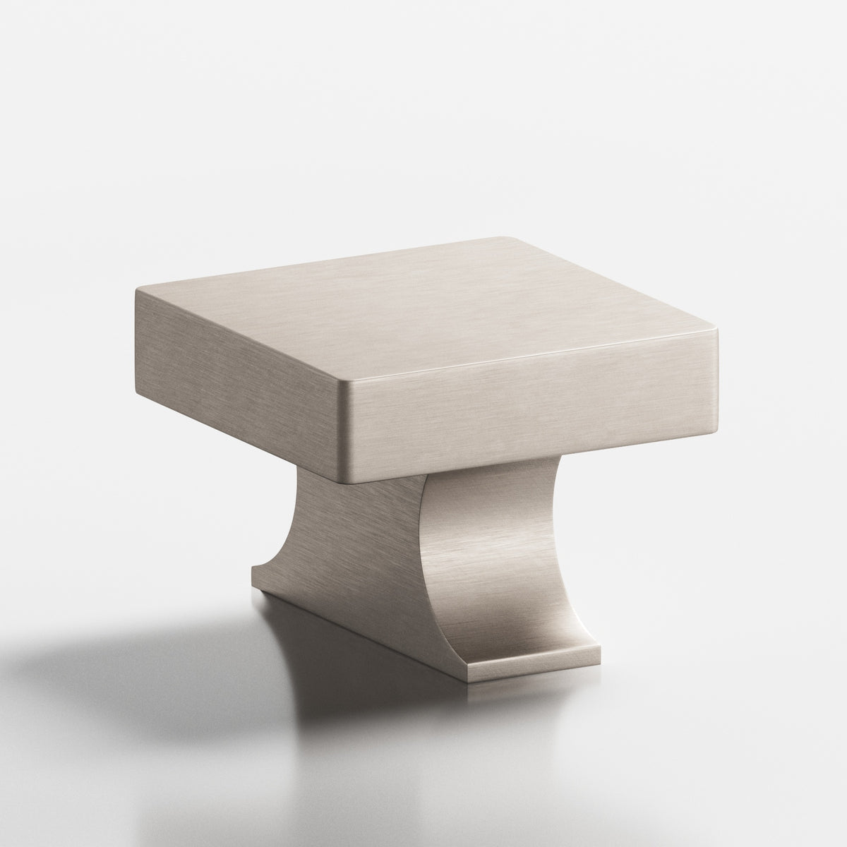 Colonial Bronze 735 Square Knob with Flared Rectangular Post, 1-1/2 in - Matte Satin Nickel