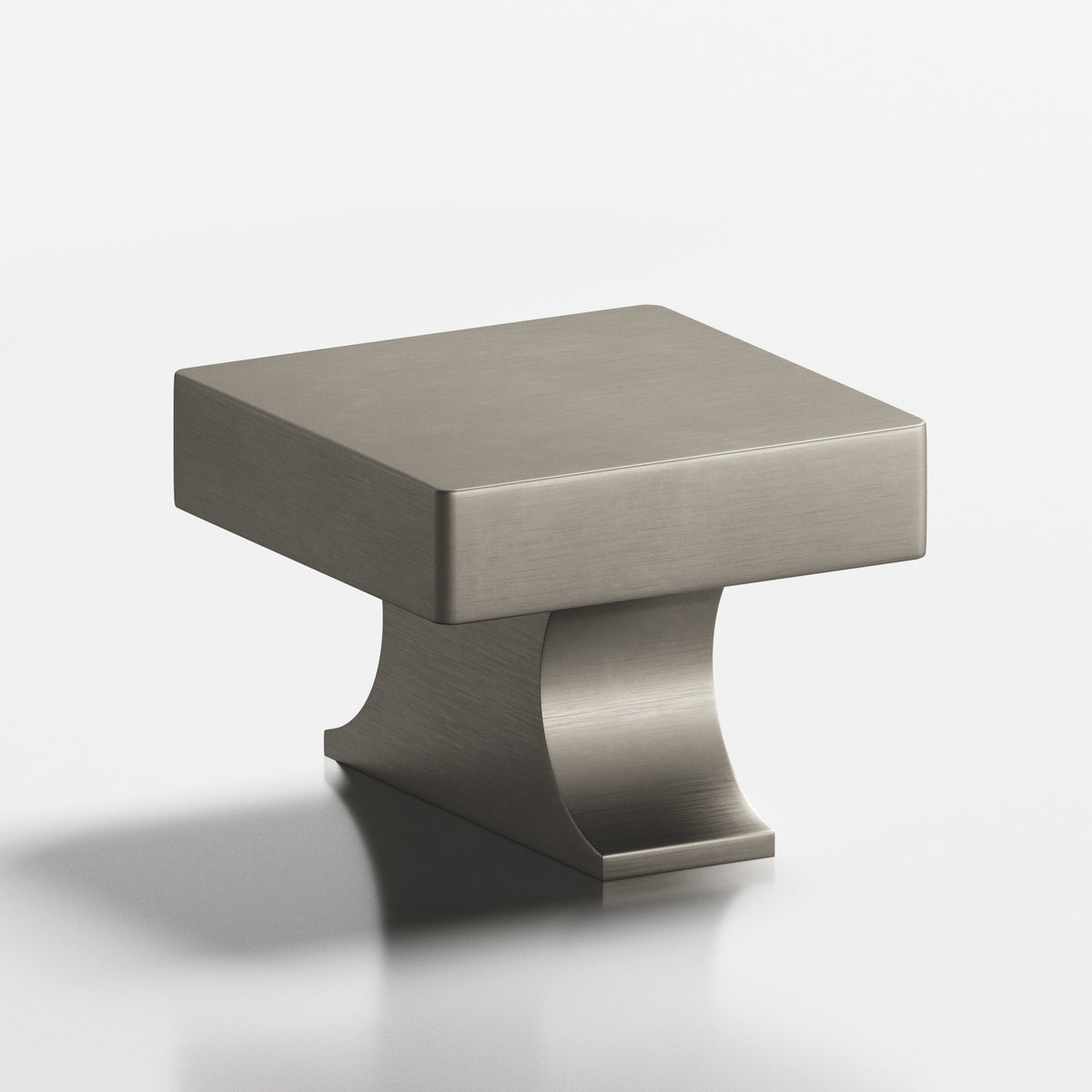 Colonial Bronze 735 Square Knob with Flared Rectangular Post, 1-1/2 in - Matte Pewter