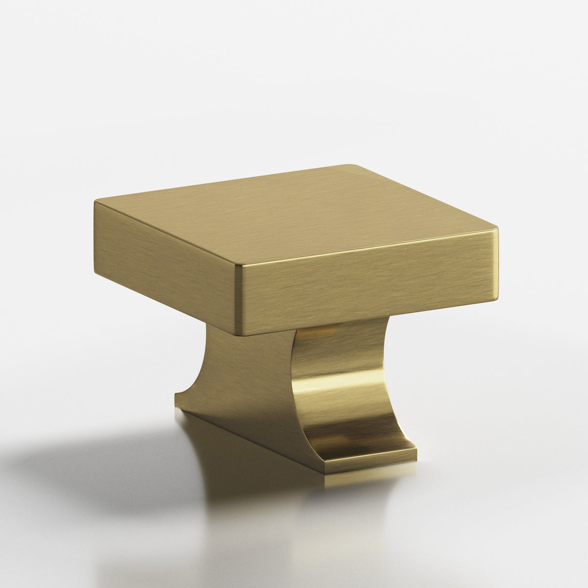 Colonial Bronze 735 Square Knob with Flared Rectangular Post, 1-1/2 in - Antique Brass