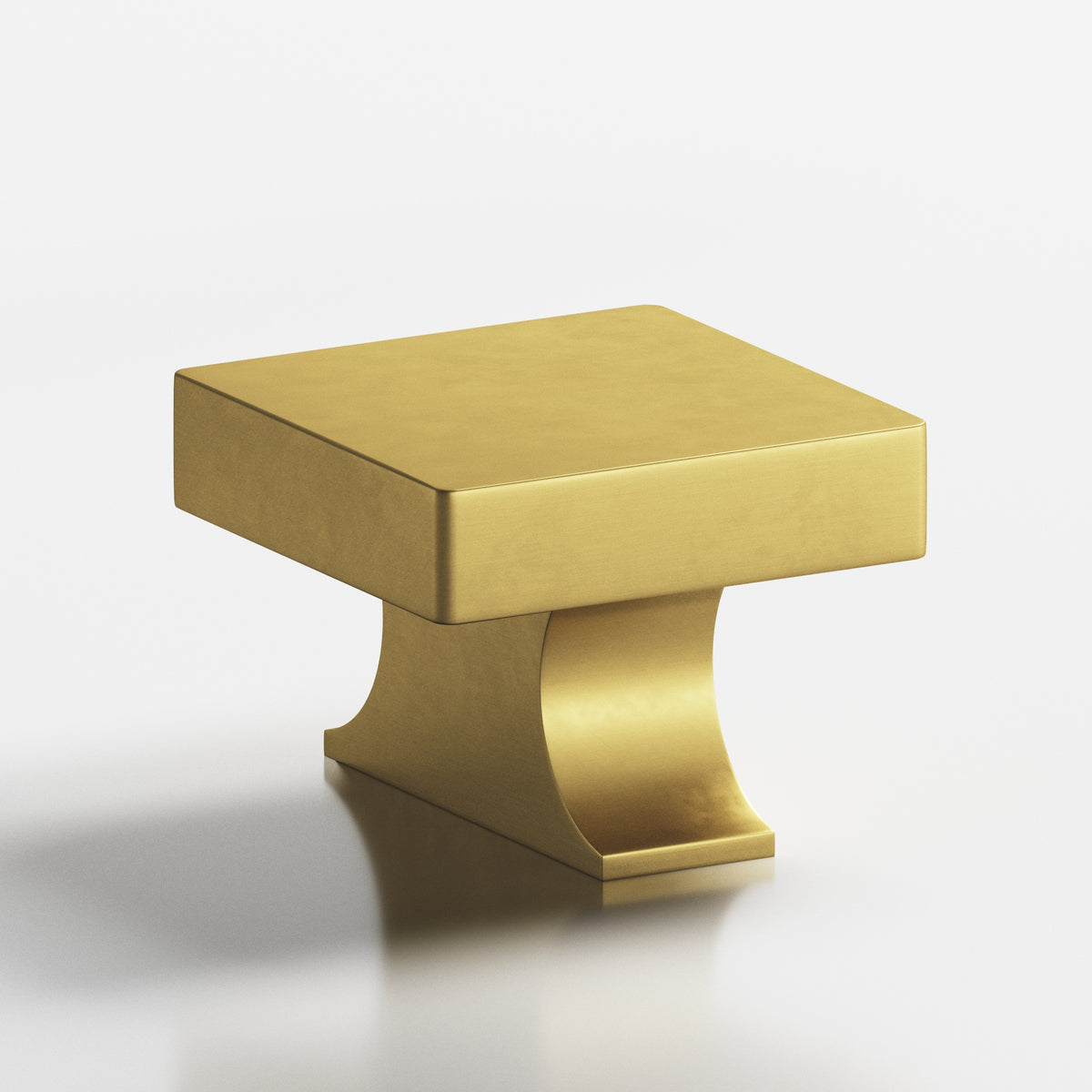 Colonial Bronze 735 Square Knob with Flared Rectangular Post, 1-1/2 in - Matte Satin Brass