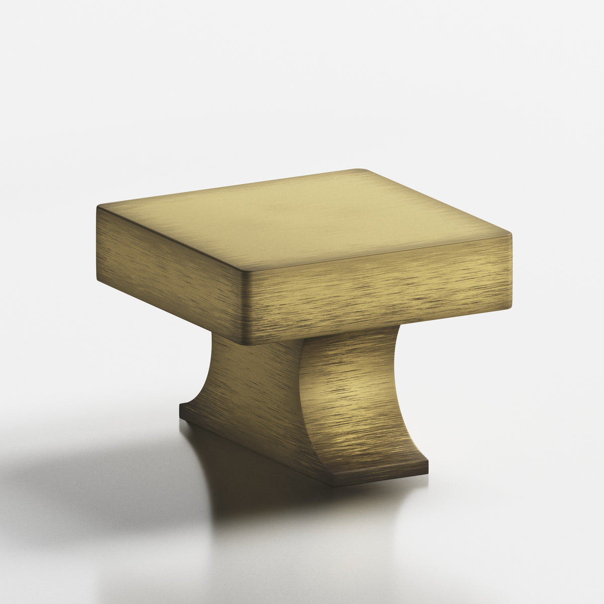 Colonial Bronze 735 Square Knob with Flared Rectangular Post, 1-1/2 in - Matte Antique Satin Brass