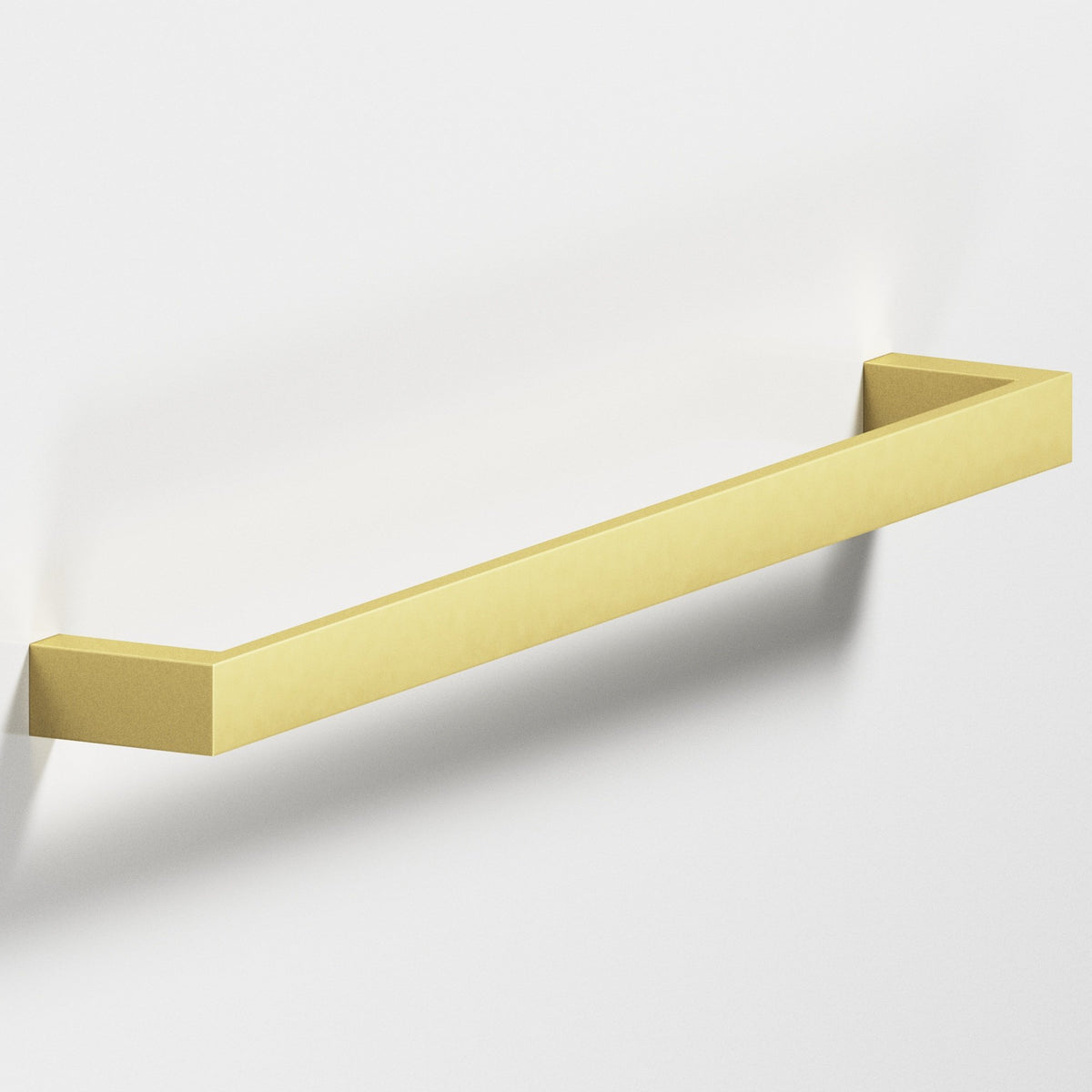 Colonial Bronze 845 Rectangular Pull with Rounded Back, 1 in Wide - Matte Satin Brass