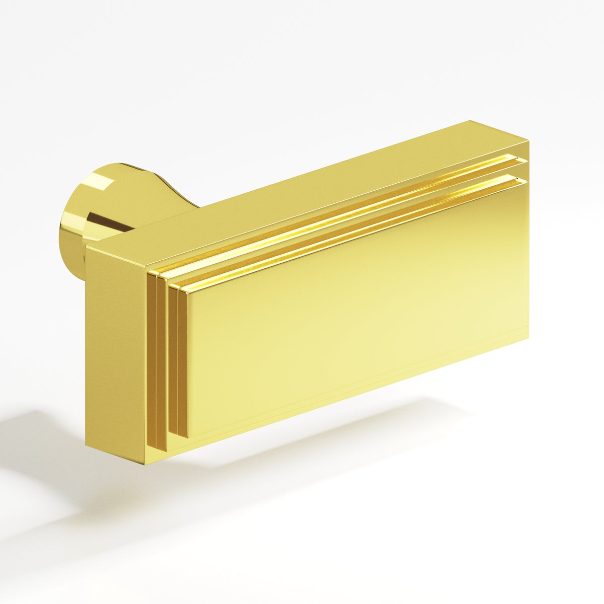 Colonial Bronze 940 Stepped Rectangular T-Knob with Flared Post, 2 in - French Gold