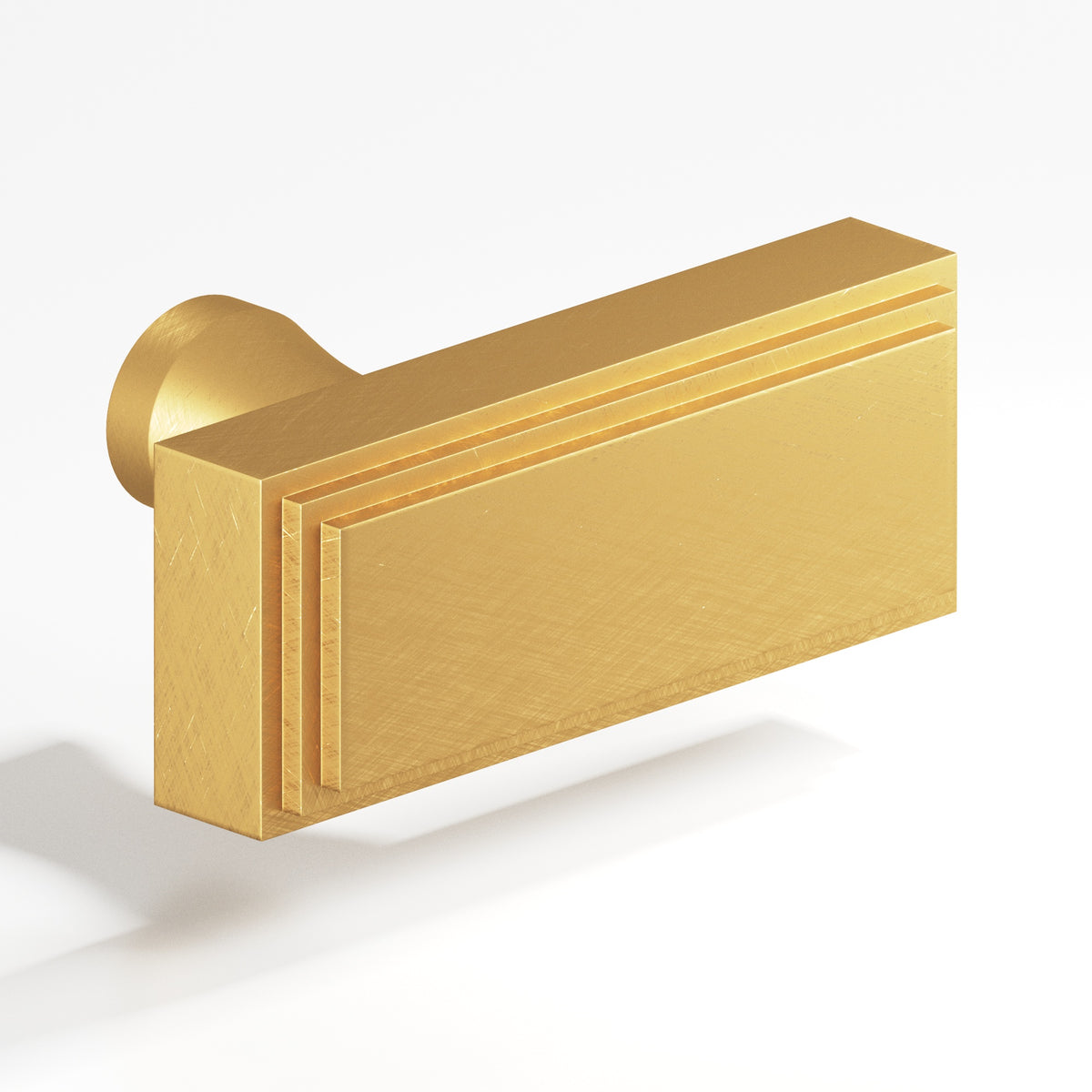 Colonial Bronze 940 Stepped Rectangular T-Knob with Flared Post, 2 in - Weathered Brass