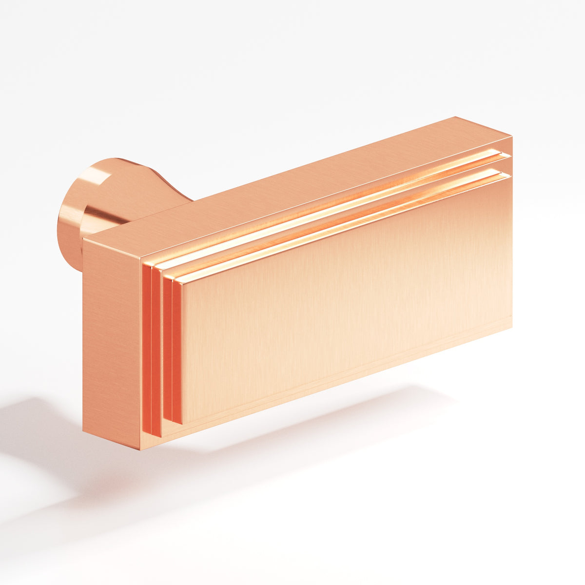Colonial Bronze 940 Stepped Rectangular T-Knob with Flared Post, 2 in - Satin Copper