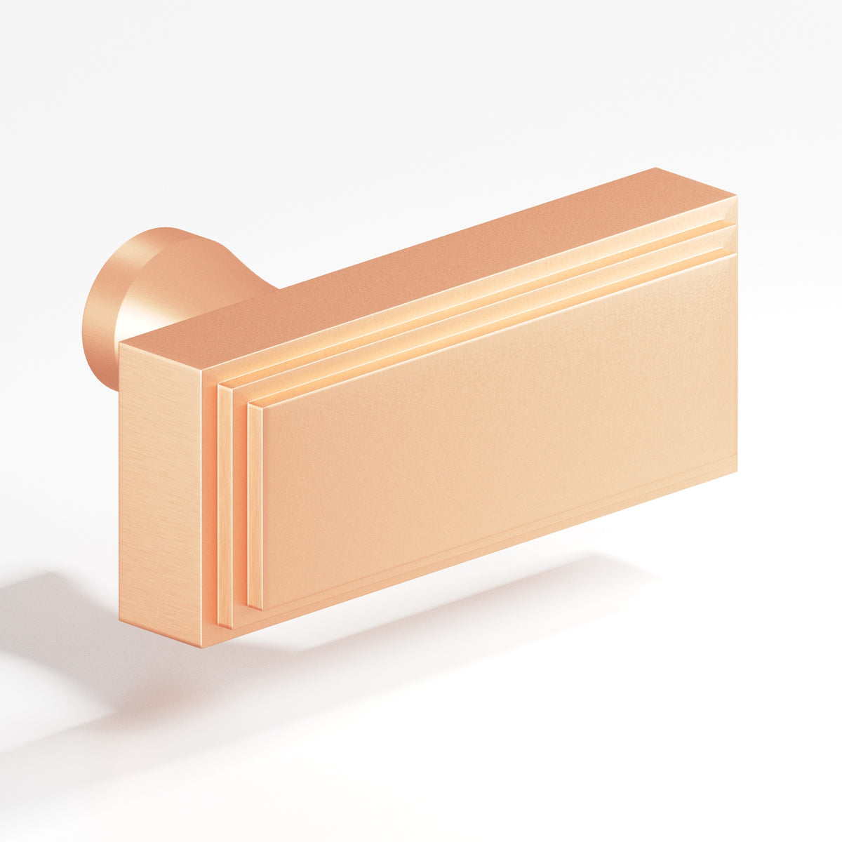 Colonial Bronze 940 Stepped Rectangular T-Knob with Flared Post, 2 in - Matte Satin Copper