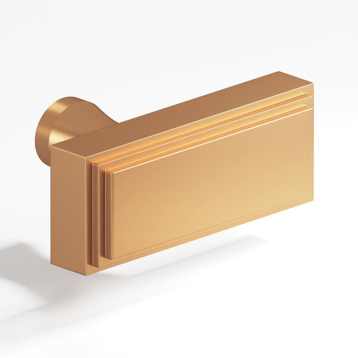 Colonial Bronze 940 Stepped Rectangular T-Knob with Flared Post, 2 in - Matte Satin Bronze