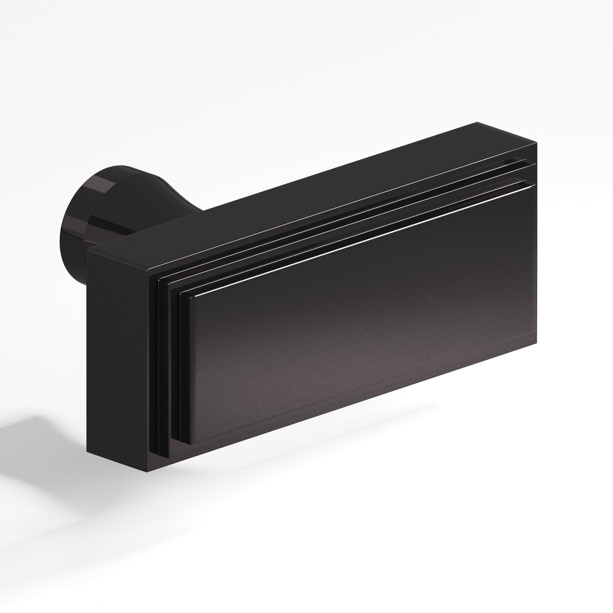 Colonial Bronze 940 Stepped Rectangular T-Knob with Flared Post, 2 in - Satin Black