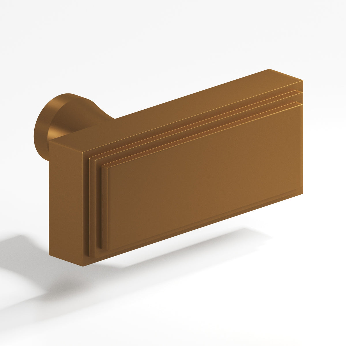 Colonial Bronze 940 Stepped Rectangular T-Knob with Flared Post, 2 in - Matte Light Statuary Bronze