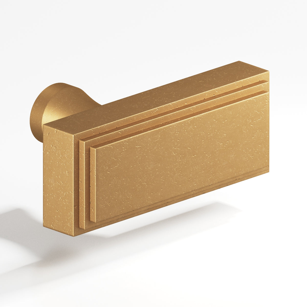 Colonial Bronze 940 Stepped Rectangular T-Knob with Flared Post, 2 in - Distressed Light Statuary Bronze