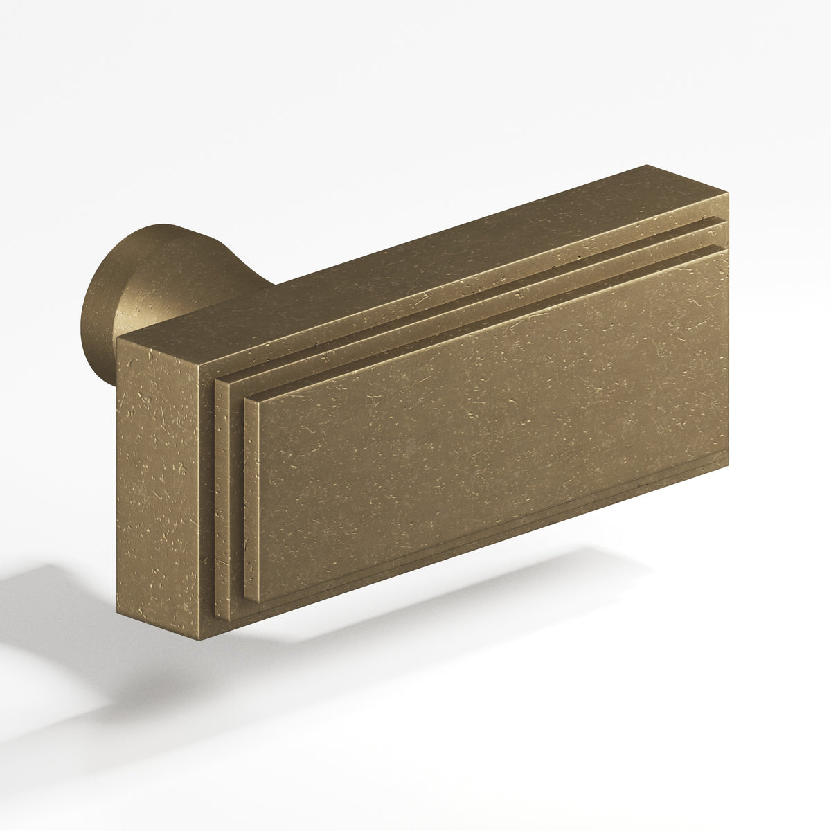 Colonial Bronze 940 Stepped Rectangular T-Knob with Flared Post, 2 in - Distressed Oil Rubbed Bronze