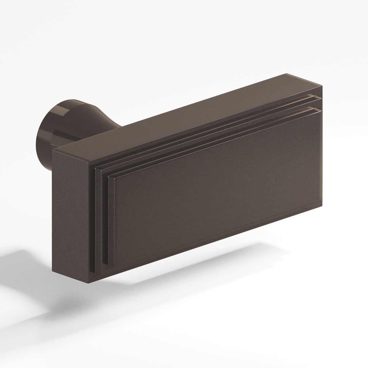 Colonial Bronze 940 Stepped Rectangular T-Knob with Flared Post, 2 in - Dark Statuary Bronze