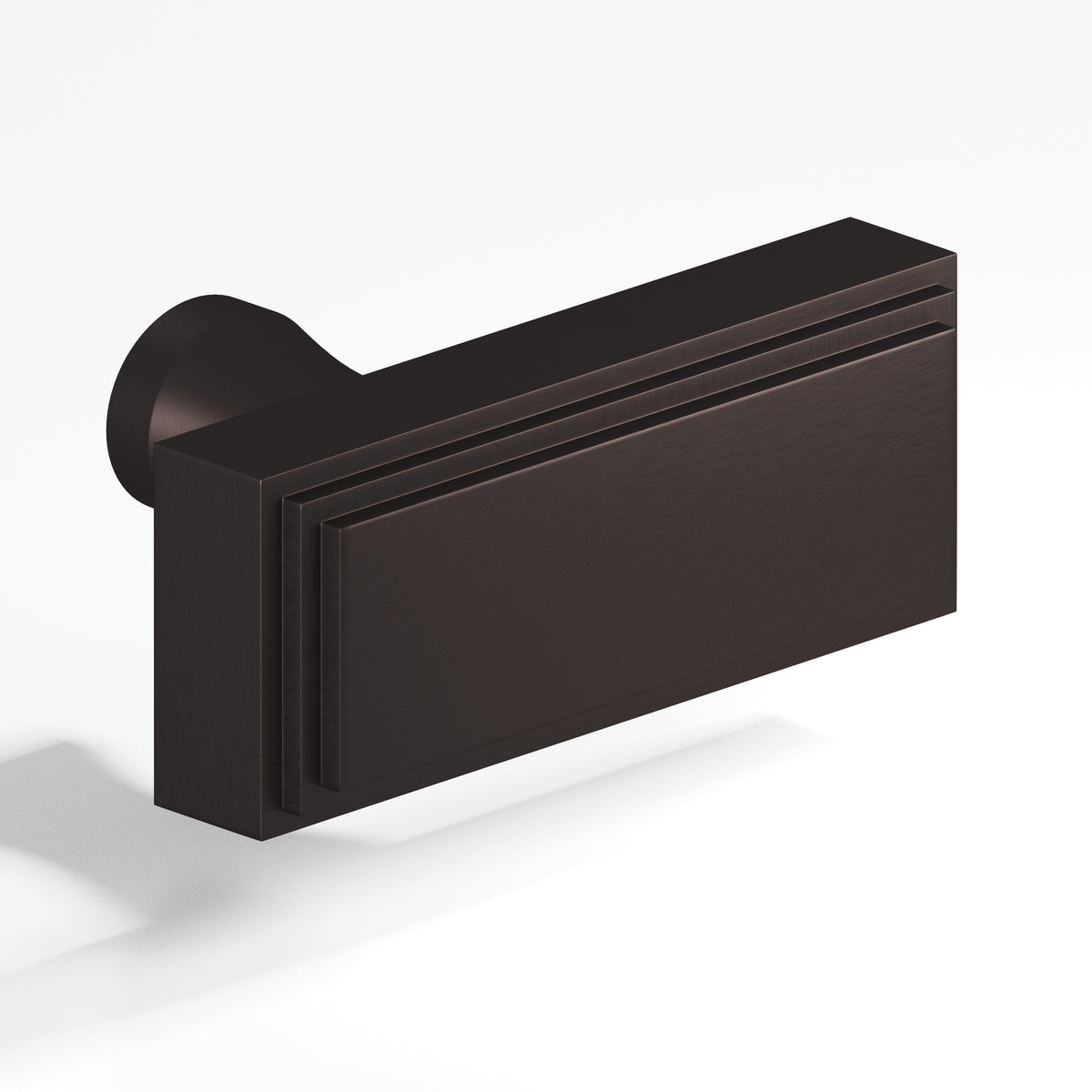Colonial Bronze 940 Stepped Rectangular T-Knob with Flared Post, 2 in - Matte Dark Statuary Bronze